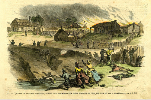 A depiction of the Memphis Riots.