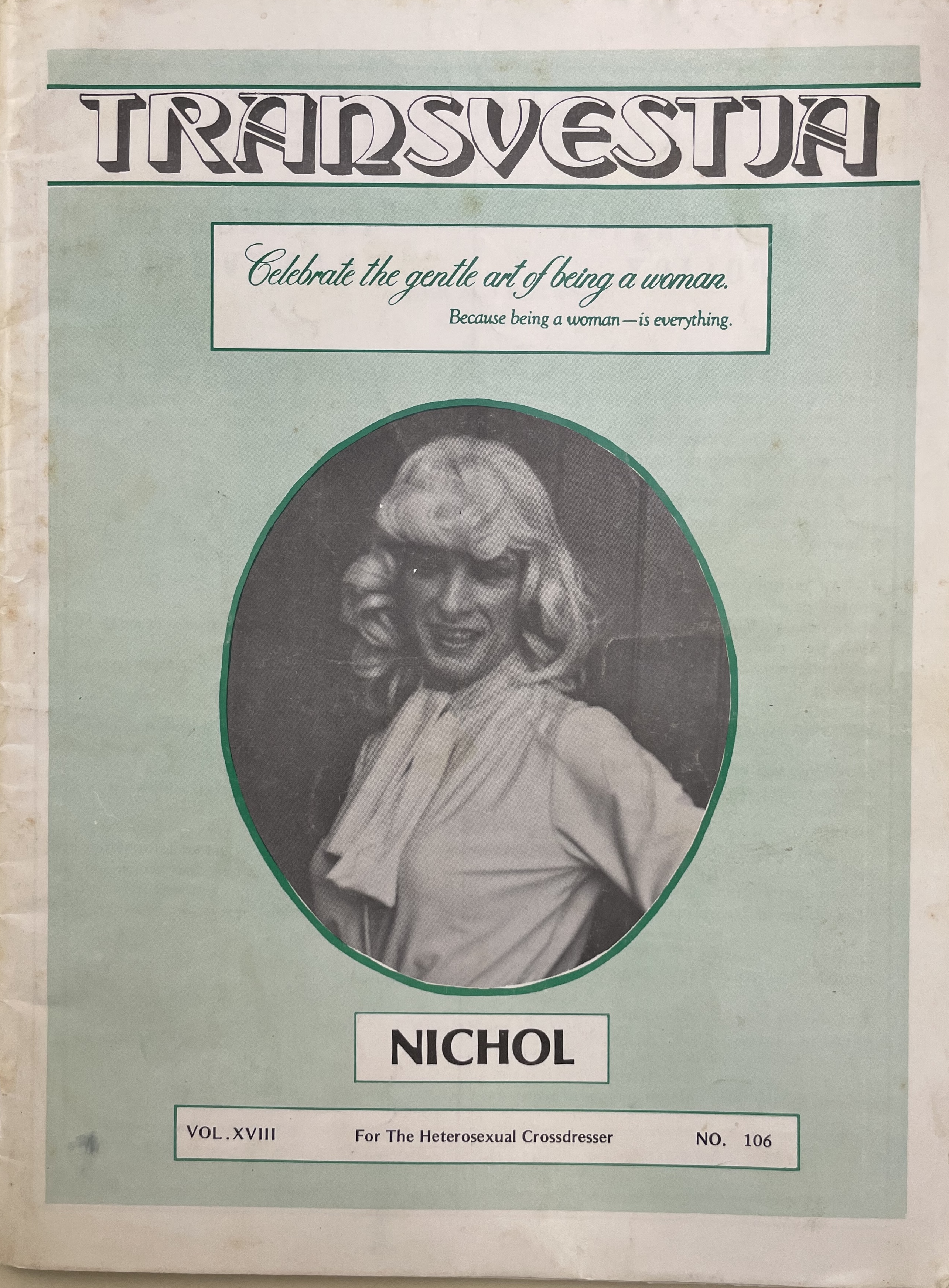 Cover of Vol. 18, No. 106 of Transvestia (1981).