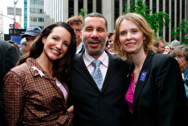 Kristin Davis, Gov. David Patterson and Cynthia Nixon