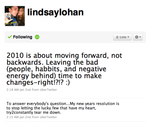 Lindsay Lohan Twitter