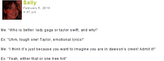 Who cries more, Taylor Swift or Dawson Leery?