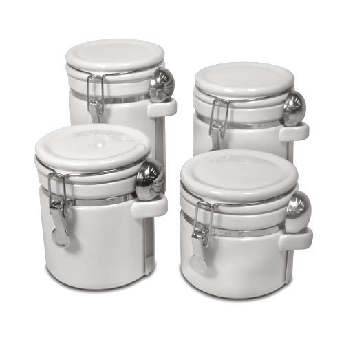 white canisters