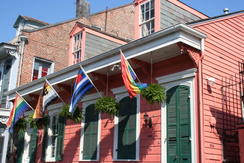 Flags a-flying in the French Quarter, New Orleans, Louisiana