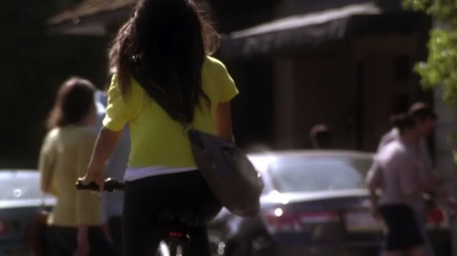 biking away in to the sunset