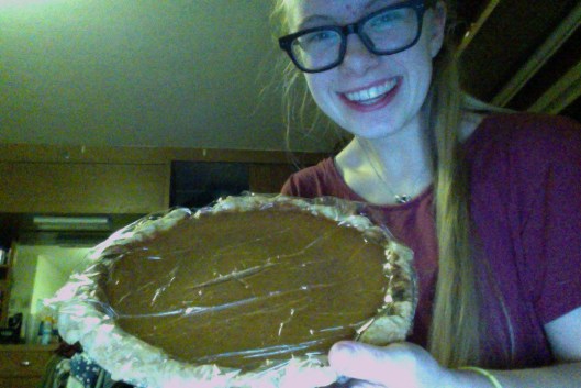 I made four pumpkin pies for Thanksgiving! 