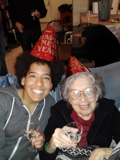 Ringing in the new year with grandma!