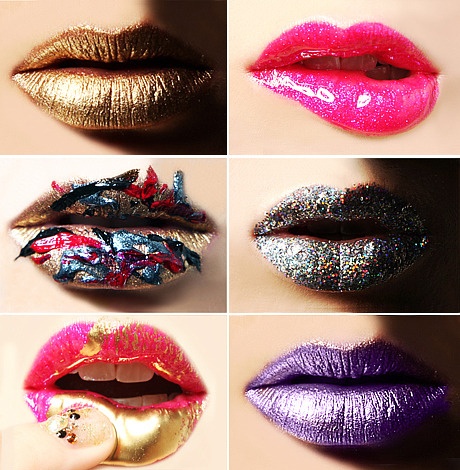 colourful-glitter-gold-lips-lipstick | Autostraddle
