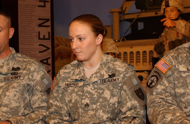 SERGEANT LEIGH ANN HESTER IS THE FIRST WOMAN SINCE WORLD WAR II TO BE AWARDED THE SILVER STAR FOR COMBAT VALOR