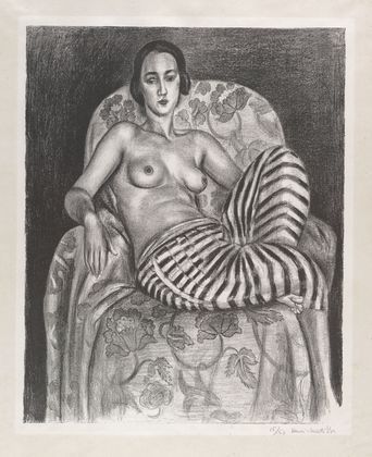 "LARGE ODALISQUE WITH STRIPED PANTALOONS" BY HENRI MATISSE, 1925 {VIA MOMA}