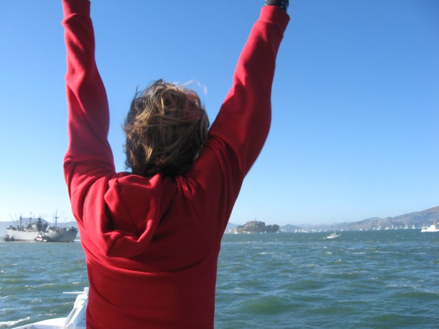 on the ferry to alcatraz