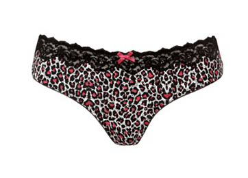 Torrid White With Leopard Print Thong