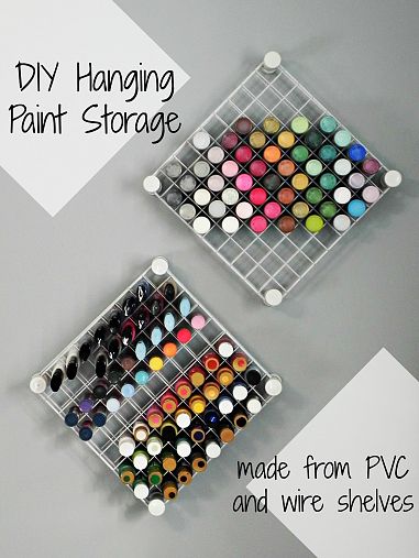 via {a href="http://www.hometalk.com/593310/diy-hanging-craft-paint-storage/photo/117658">Home Talk}