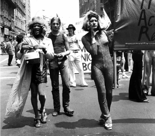  Marsha P. Johnson and Sylvia Rivera marching for the Street Transvestite Action Revolutionaries (STAR) at 1973 Christopher Street Liberation Day March.