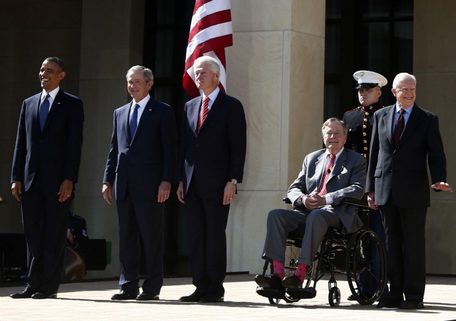 All five living presidents at the opening of the George W. Bush Presidential Library via The Atlantic