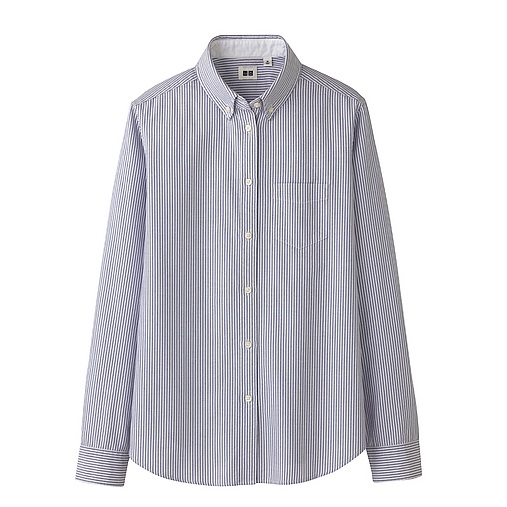 OXFORD STRIPE LONG SLEEVE SHIRT via uniqlo