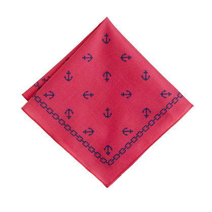 Anchor print pocket square 49.50, at J.Crew