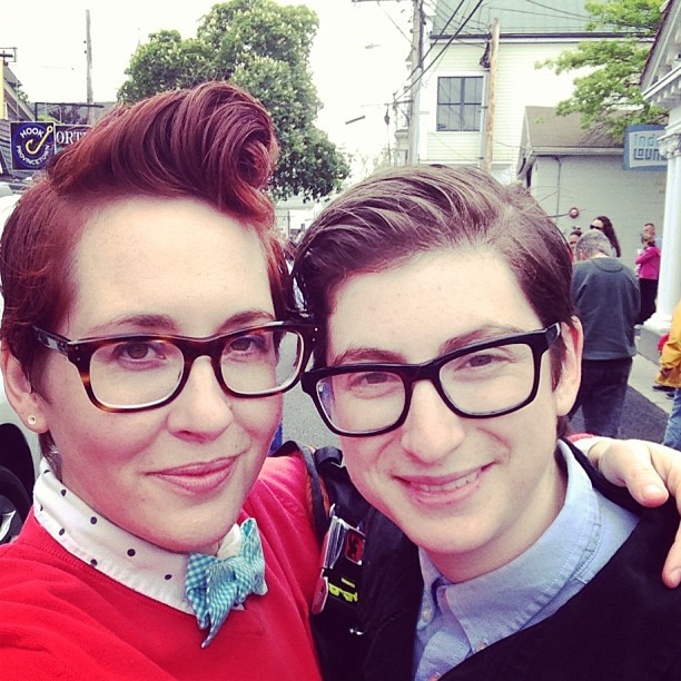 We are the ones in the glasses and combed hair.
