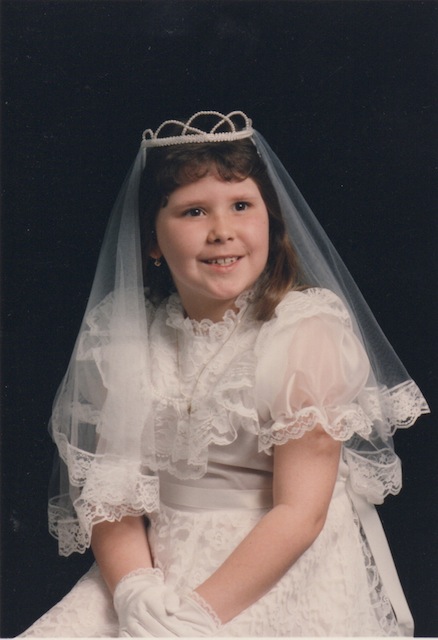 this is jackie at her first communion do you die because frankly i am dead right now omg