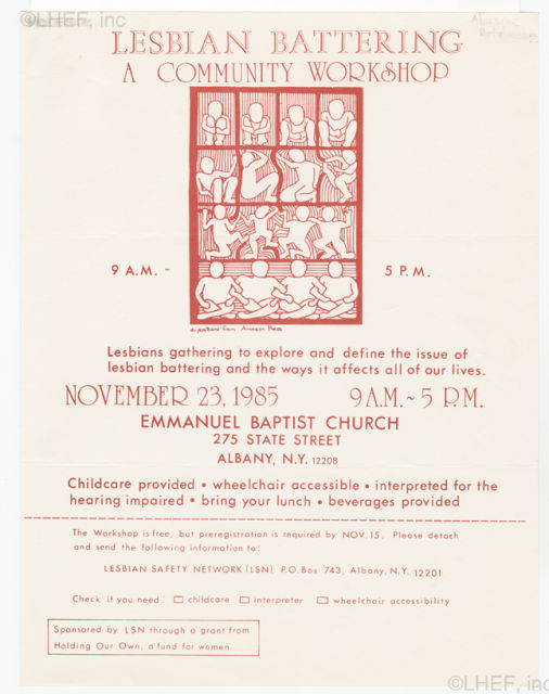 Image courtesy Lesbian Herstory Archives, subject files, abusive relationships folder