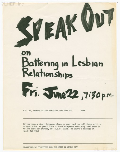 image courtesy Lesbian Herstory Archives, subject files, abusive relationships folder