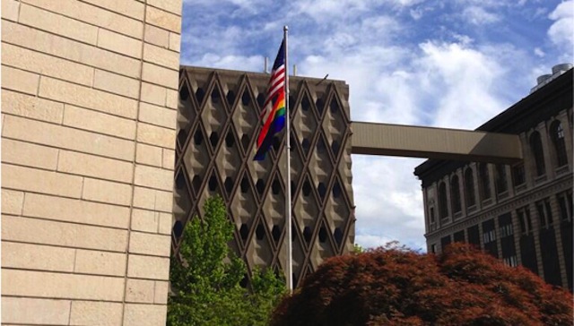 seattle pride flag city hall