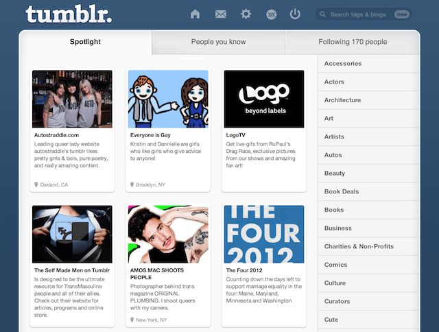 Things like the LGBTQ spotlight page, which is run by Tumblr staff, and the similarly moderated #LGBTQ will remain on the site. via Tumblr spotlight