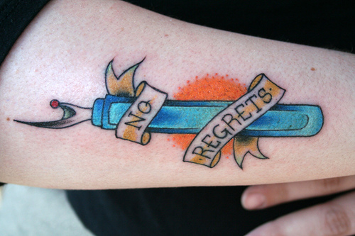 this seam ripper tattoo is the best thing ever