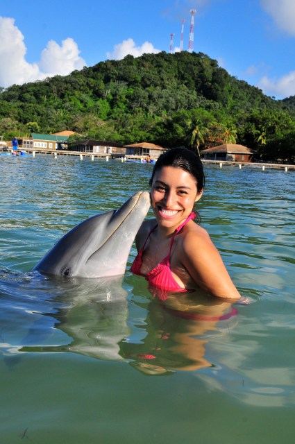 i wonder what the dolphin is saying to amanda, what do you think?