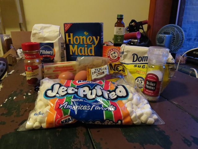 just some simple s'mores ingredients, nothing fancy