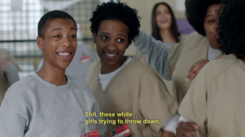 and poussey can throw us down on a bed any time she wants