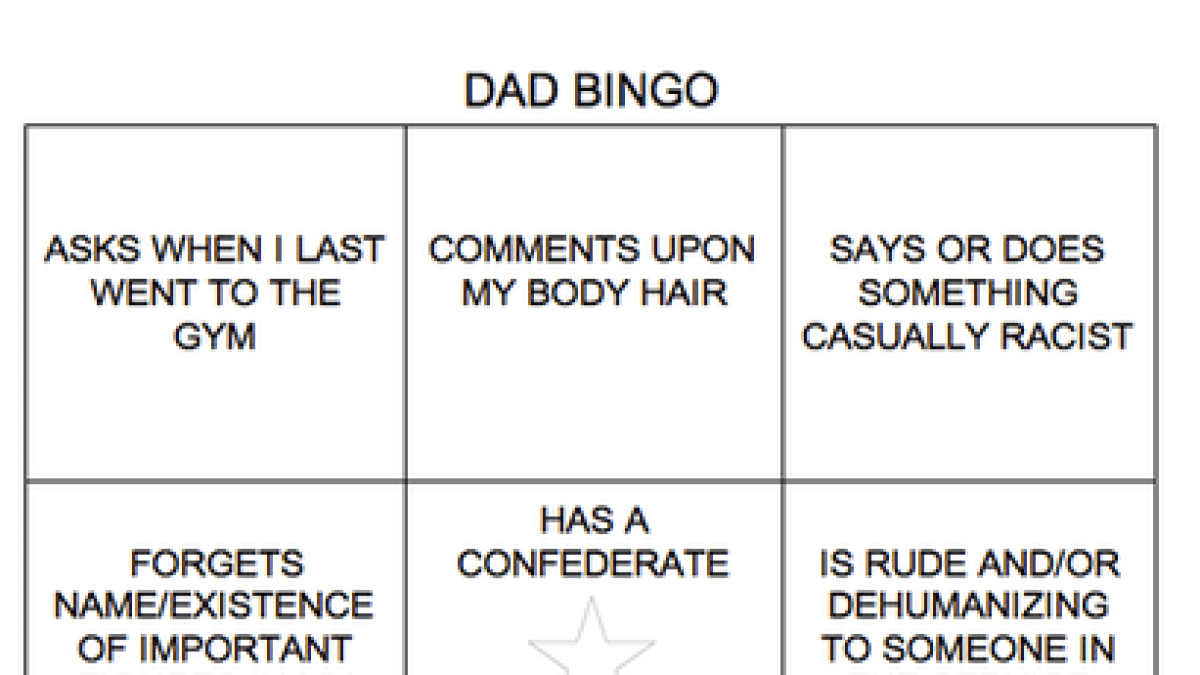 Team Pick "Dad Bingo," A Bingo Game Invented By Rachel For Her Dad's