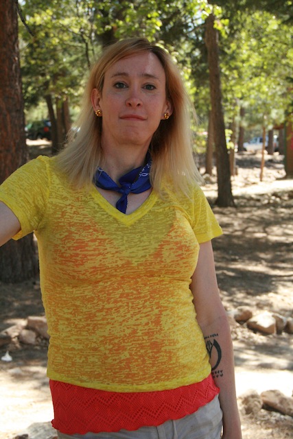 Shelby, 32, at A-Camp in May 2013