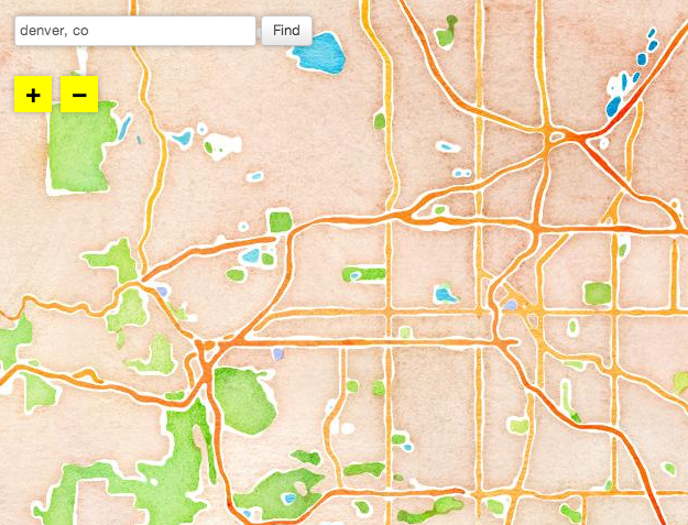 denver watercolor map