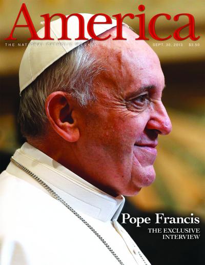 America magazine cover showing Pope Francis