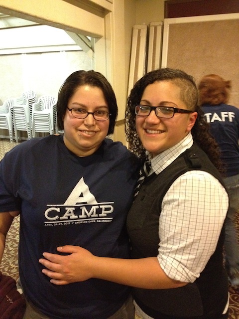 Tory with Autostraddle's Gabby at A-Camp April 2012