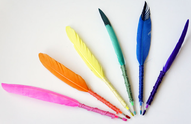 These DIY feather pens are about as rainbow as they come. Via Idle Wife.