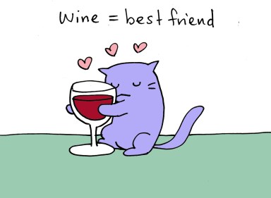 Wine and kitten. Wine = best friend. <3