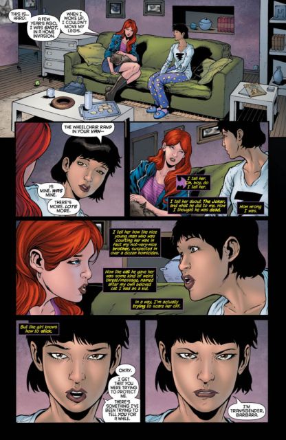 Alysia coming out to Barbara from Batgirl #19.