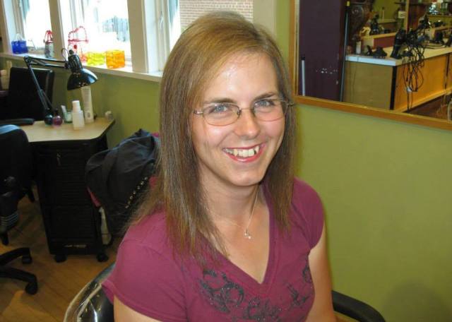 Natalie getting her hair colored at a salon for the first time. "I love having long hair that I can do all sorts of femme things with," she explained.