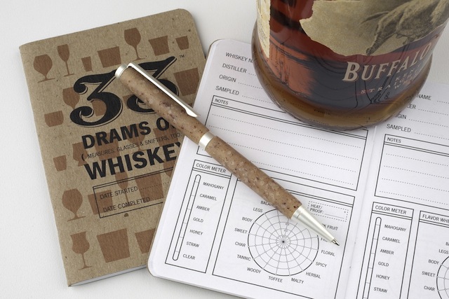 Unless, perhaps, it is this whiskey-themed pen, paired with this whiskey-themed notebook (the perfect gift for the queer who has everything?). Via Merrily Made