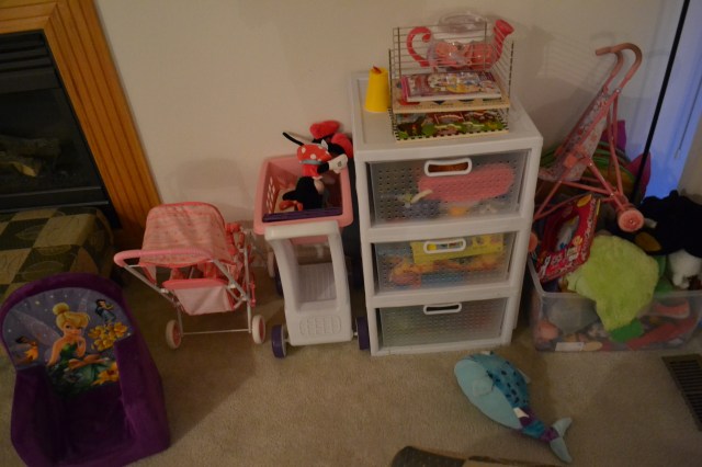 This is maybe only 1/3 of the toys my niece has and yes, there are TWO baby strollers. Whyyyyyyy?