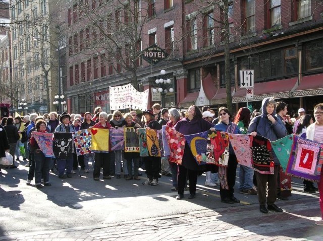 Women's memorial photo in Vancouver's Downtown Eastside, 2005,  flickr, credit Renegade98