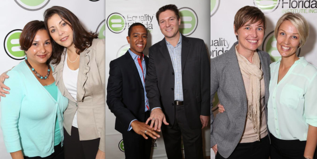 Couples at the Equality Florida press conference, January 21, 2014.