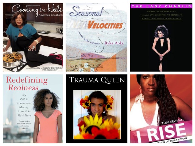 Clockwise from left: Cooking in Heels, Seasonal Velocities, Hiding my Candy, I Rise, Trauma Queen and Redefining Realness