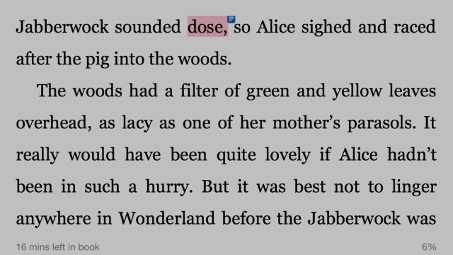 Common typo in the Kindle version of Jane Yolan's Twelve Impossible Things Before Breakfast.