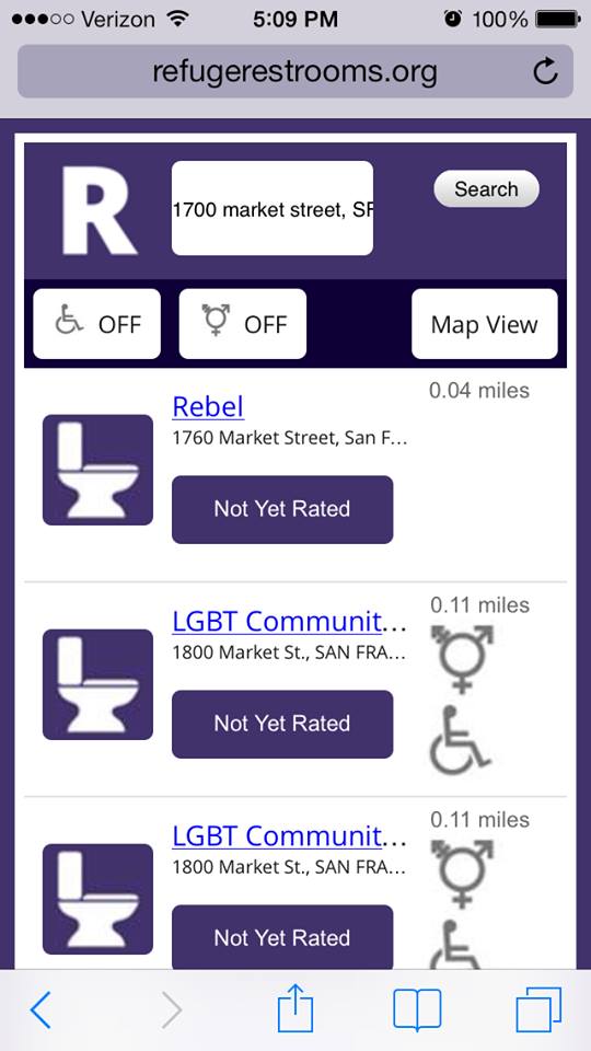 REFUGE Restrooms New site Helps You Find GenderSafe Public