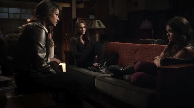 Ok, now Aria, lift your right leg and slide closer to Spencer.