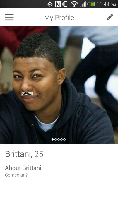 Tinder app Brittani profile