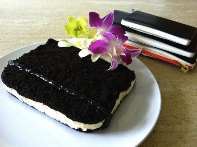 On the other hand, someone loves Moleskine enough to make this cake. (Via Moleskinerie) 