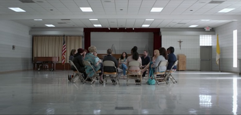 Maura in a trans discussion group. The other actors were trans.